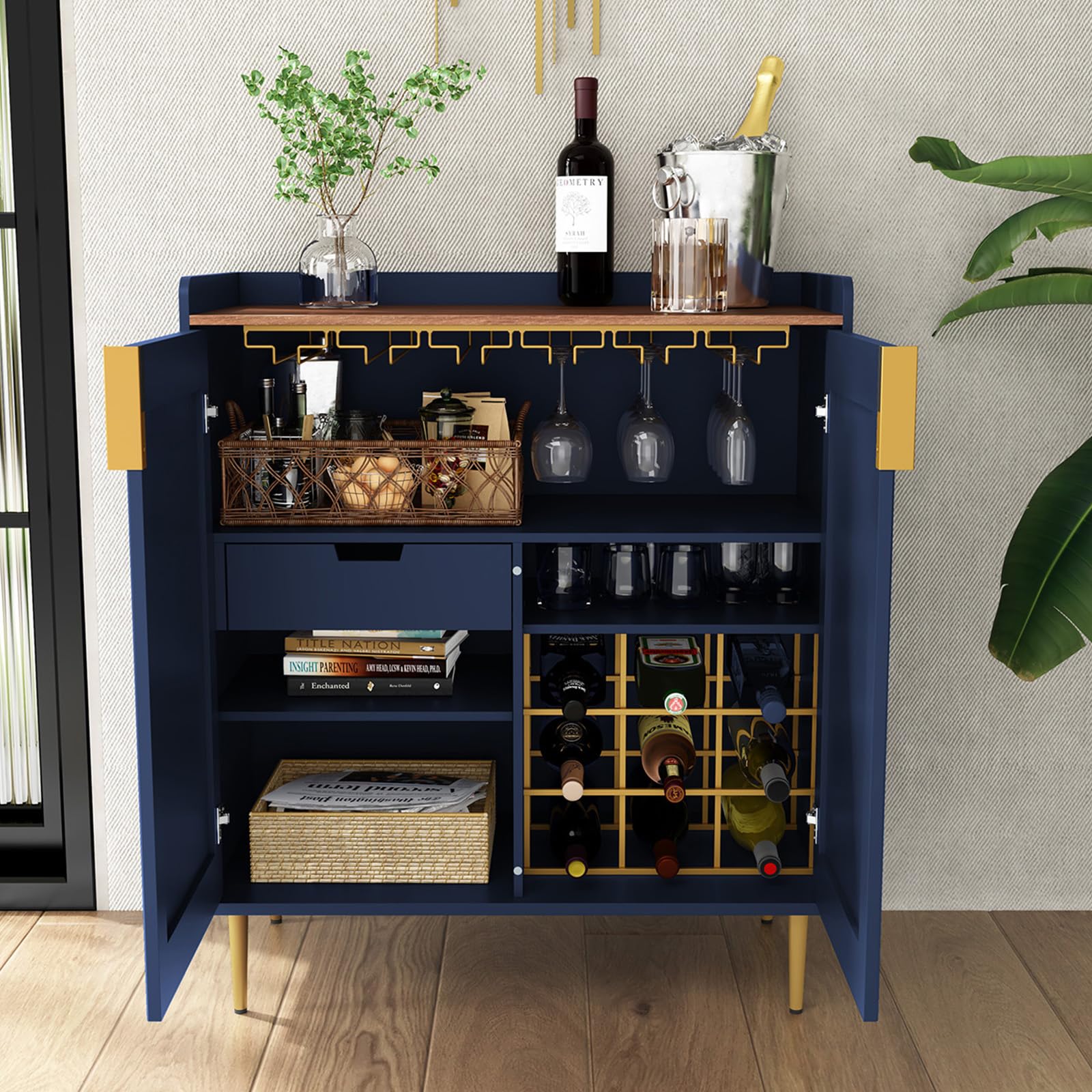 Sideboard Buffet Cabinet with Wine Rack and Drawers