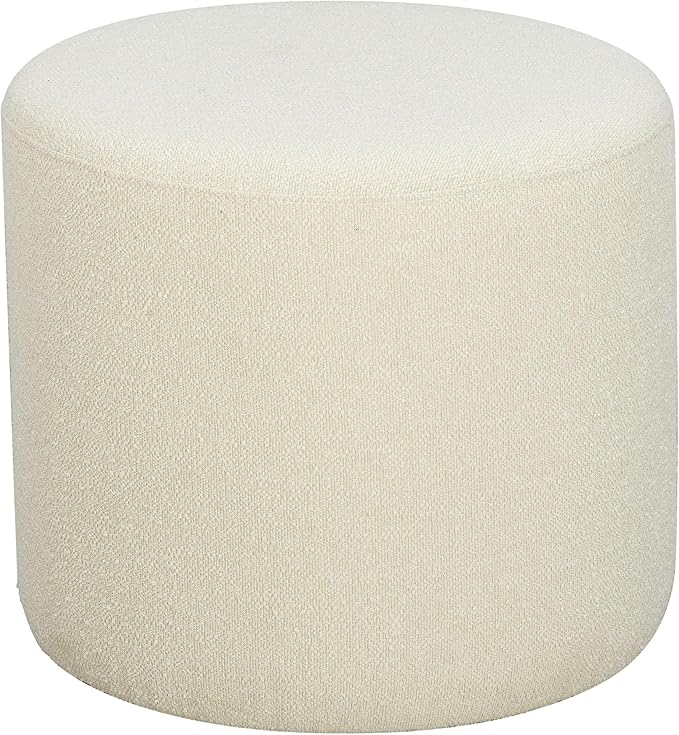 19" Wentworth Round Faux Leather Ottoman