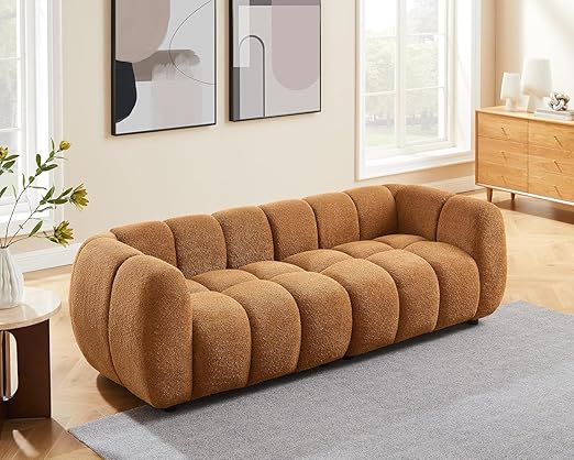 88" Oversized Boucle Sofa Modern Tufted Cloud Couch