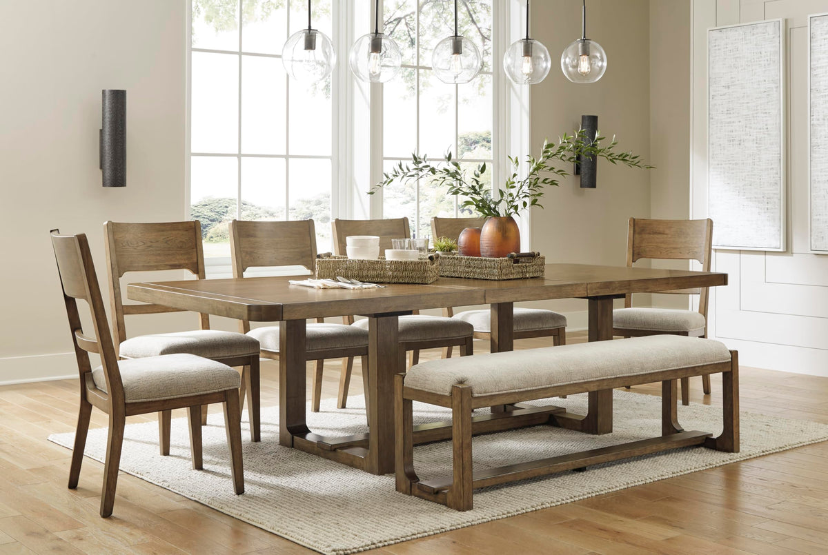 Farmhouse Upholstered Dining Bench