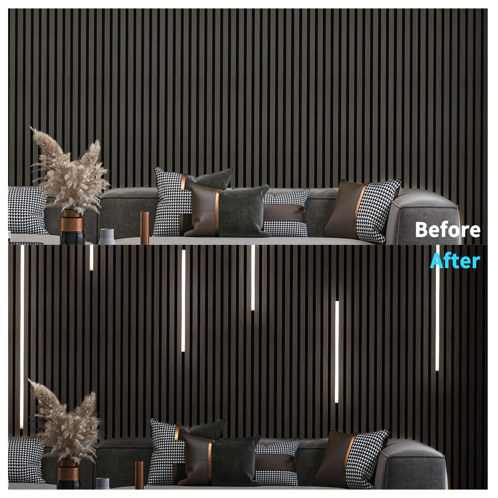 LED Recessed Lighting Kit for Wood Slat Wall Panels