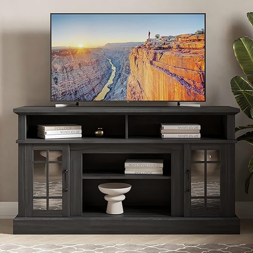58" Rustic Wood TV Stand with Storage
