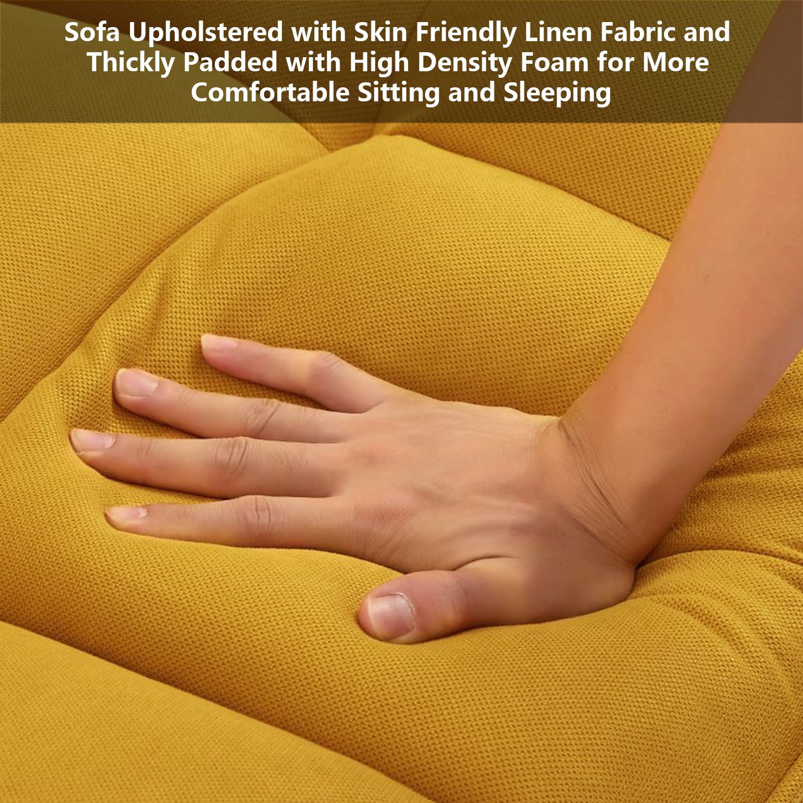 Linen Futon Sofa Bed Convertible Sleeper Couch