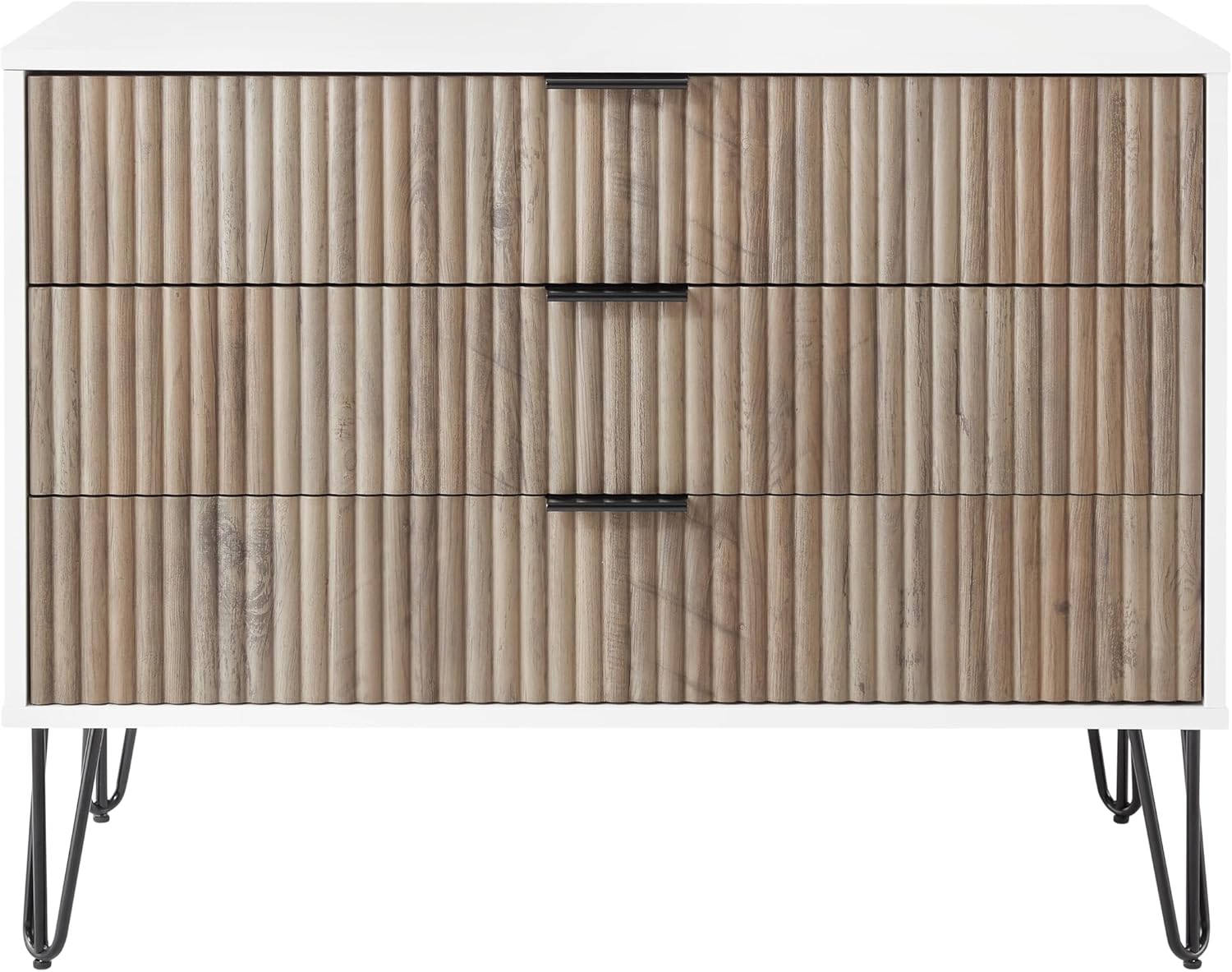 3-Drawer Dresser with Ribbed Front
