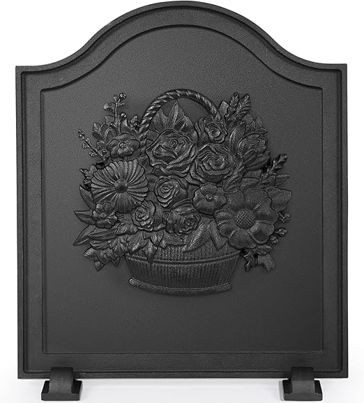 Cast Iron Fireplace Back Plate with Heat Reflector