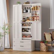 71" Tall Farmhouse Kitchen Pantry Cabinet with Pull Out Shelves