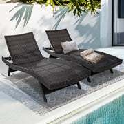 Outdoor Chaise Lounge Set of 2 with Reclining Backrest