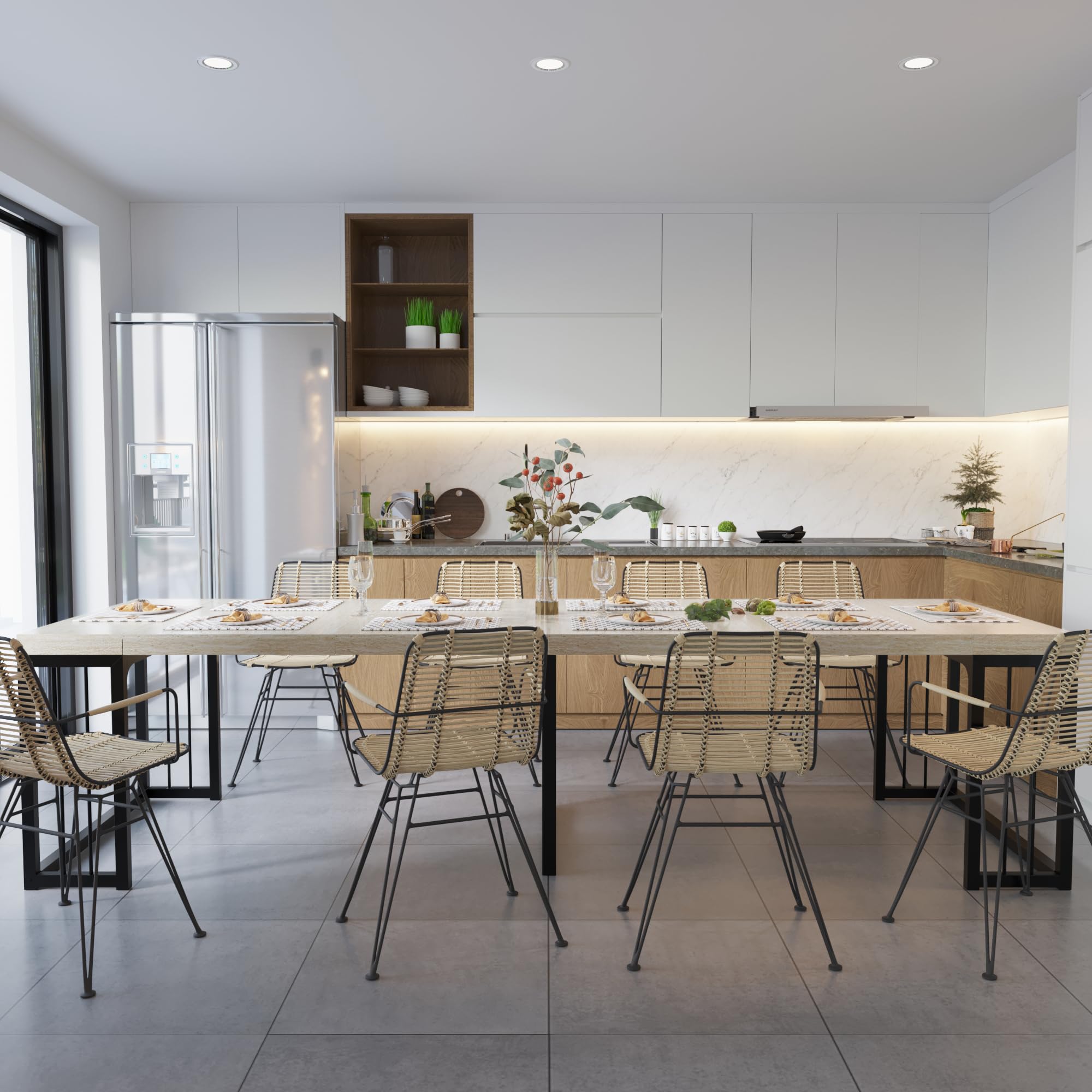 118" Extendable Dining Table for 2-10 People