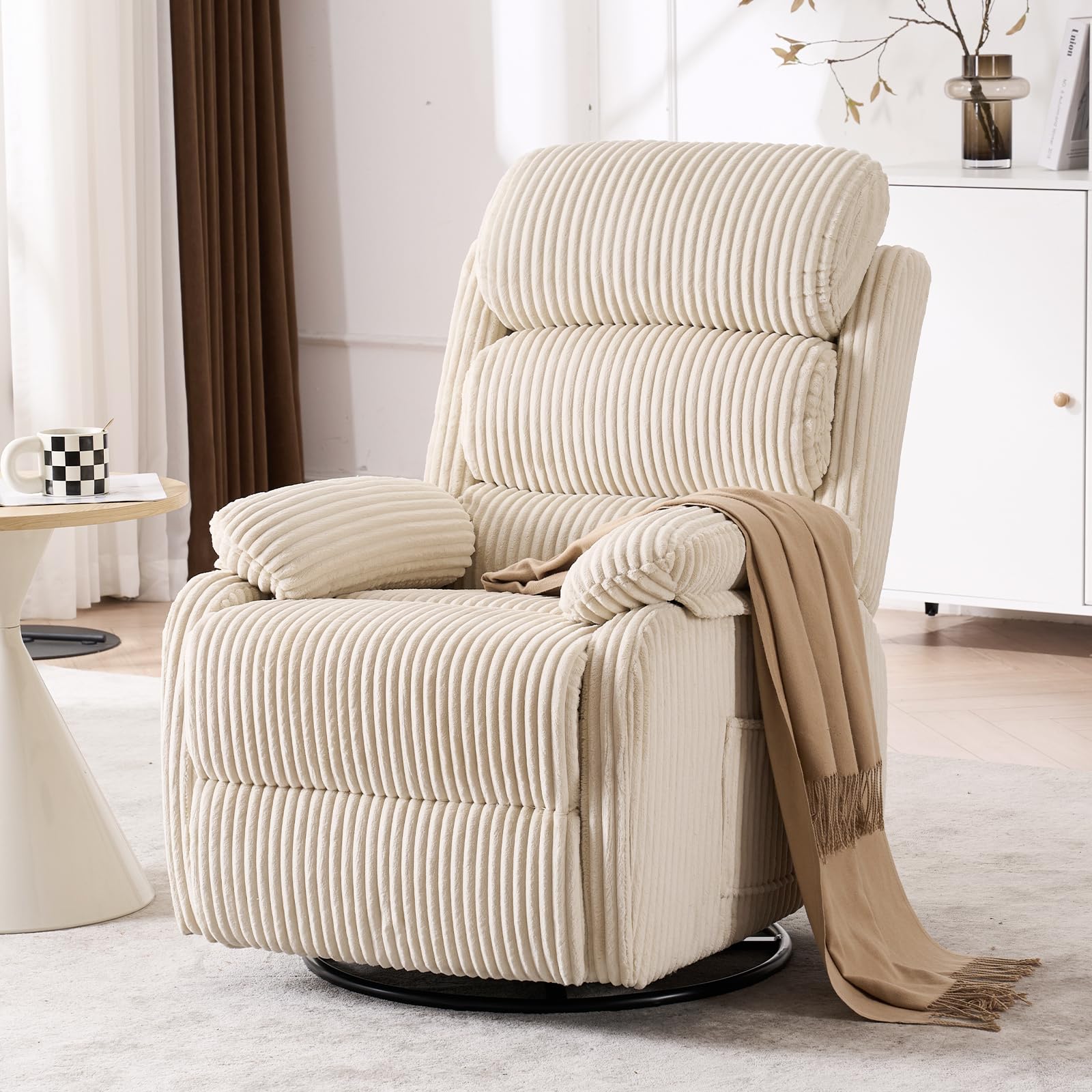 360° Swivel Rocking Recliner Chair with Footrest