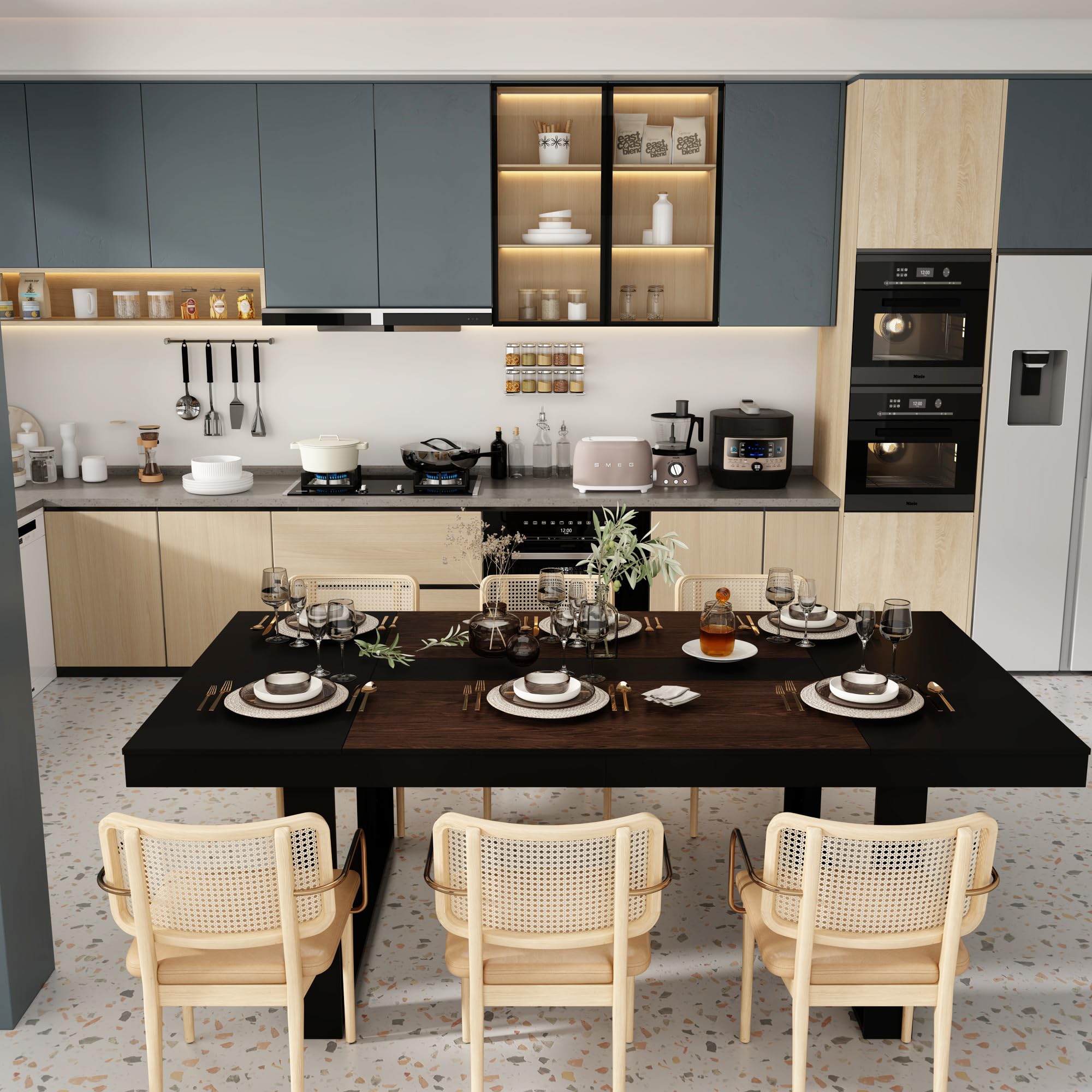 86.6" Dining Table for 8-10 People