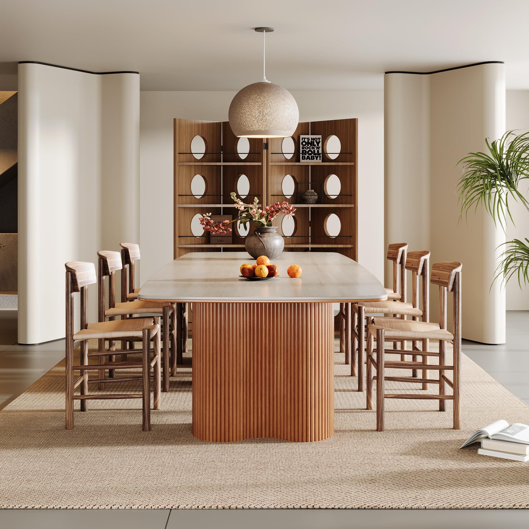 78.7" Sintered Stone Dining Table for 8-10 People