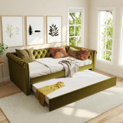 Upholstered Daybed with Trundle Twin Size