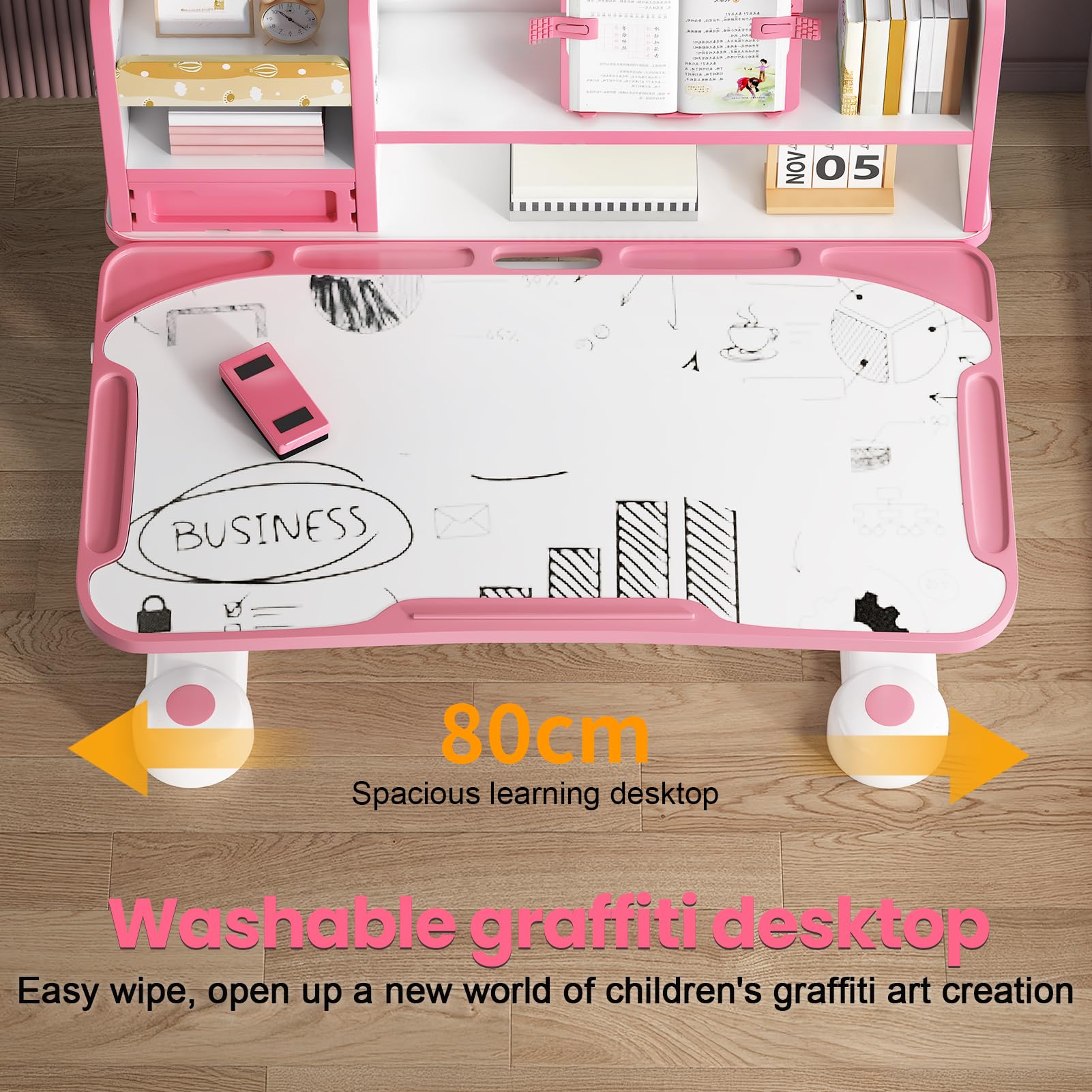 Height Adjustable Kids Desk and Chair Set