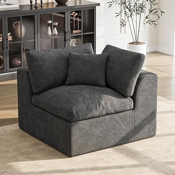 108 Inch L-Shaped Sectional Sofa with Ottoman