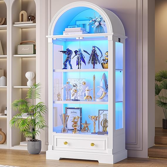 Lighted Glass Display Cabinet with Motion Sensor LED