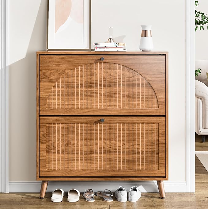 Shoe Storage Cabinet with 2 Flip Drawers