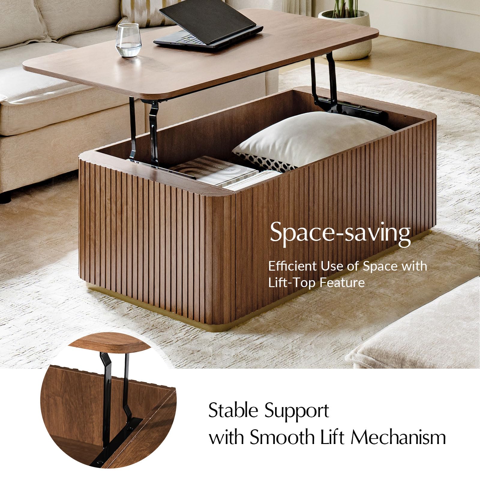 47" Lift Top Coffee Table with Storage