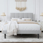 Full Size Upholstered Platform Bed Frame with Headboard