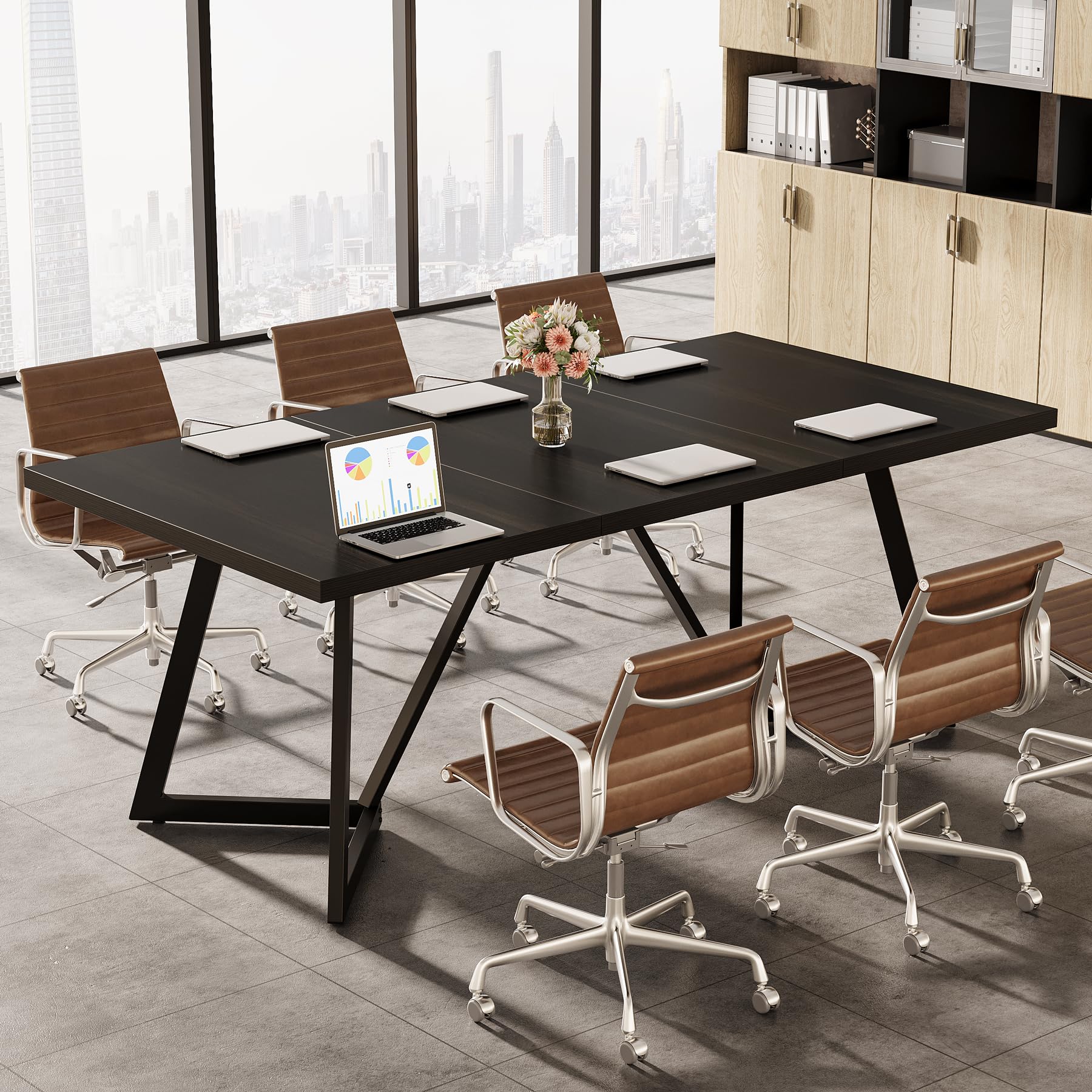 70.86" Conference Table with Metal Frame