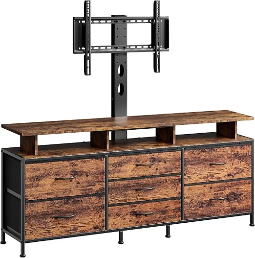 63" TV Stand with Mount and 7 Drawers