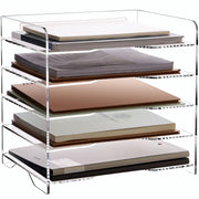 5-Tier Acrylic Desk File Organizer with Handle