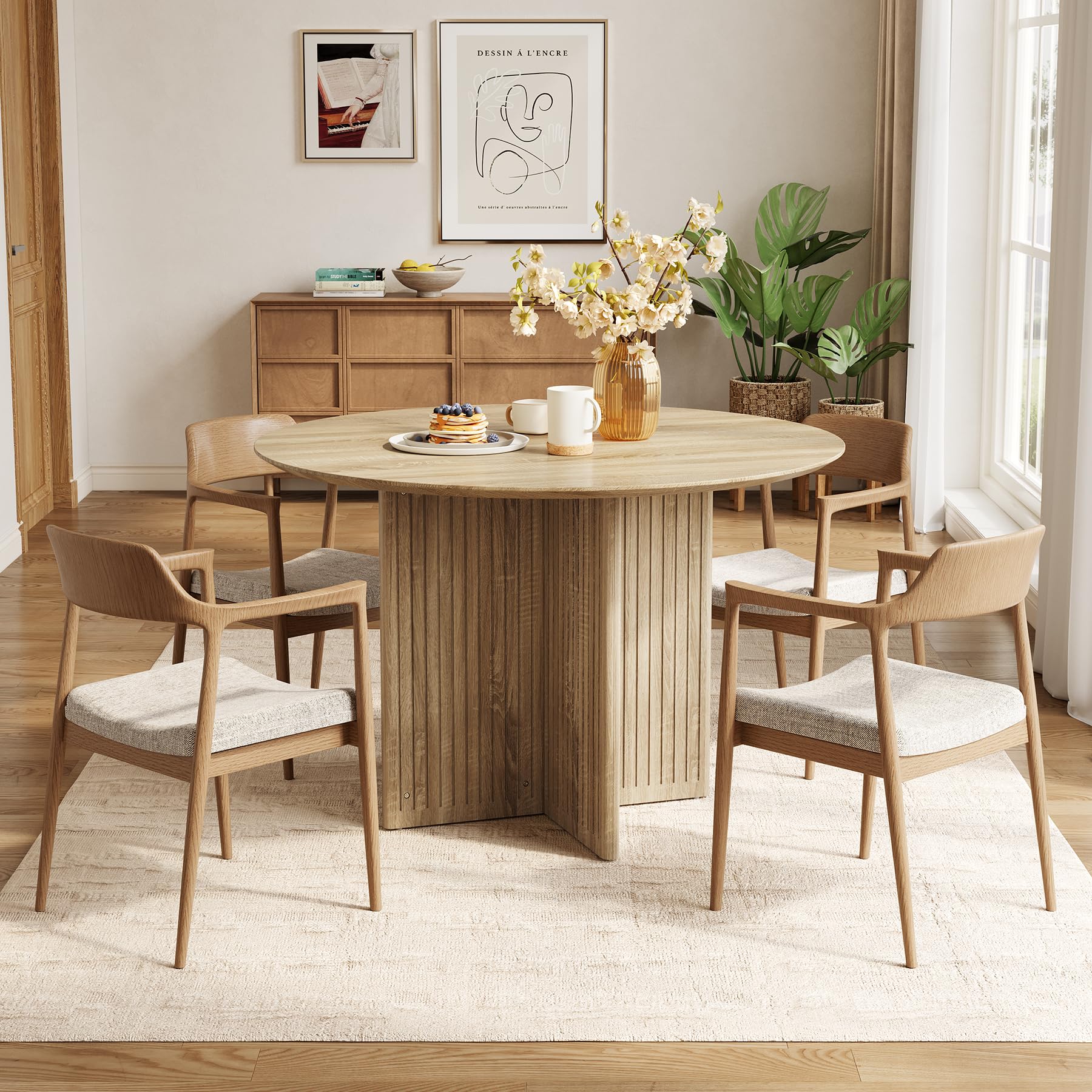 Round Dining Table for 4-6 People