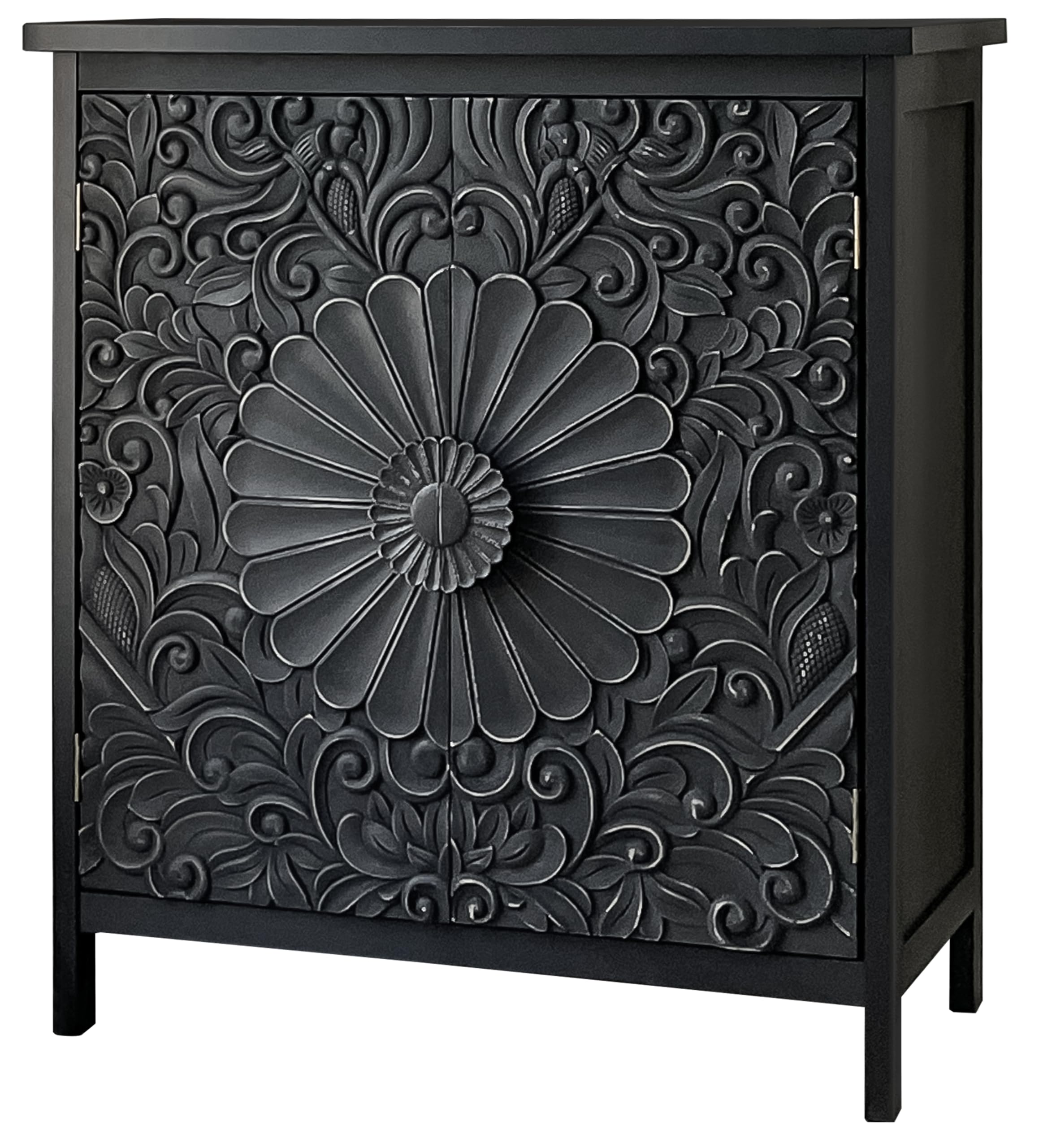 Black Accent Cabinet with Doors