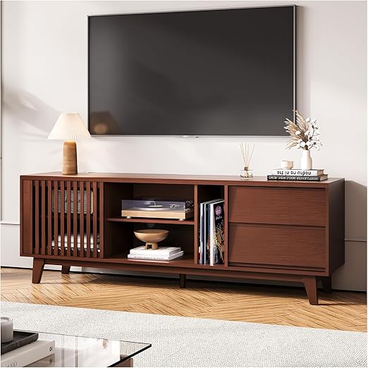 66" Fluted TV Stand with Storage