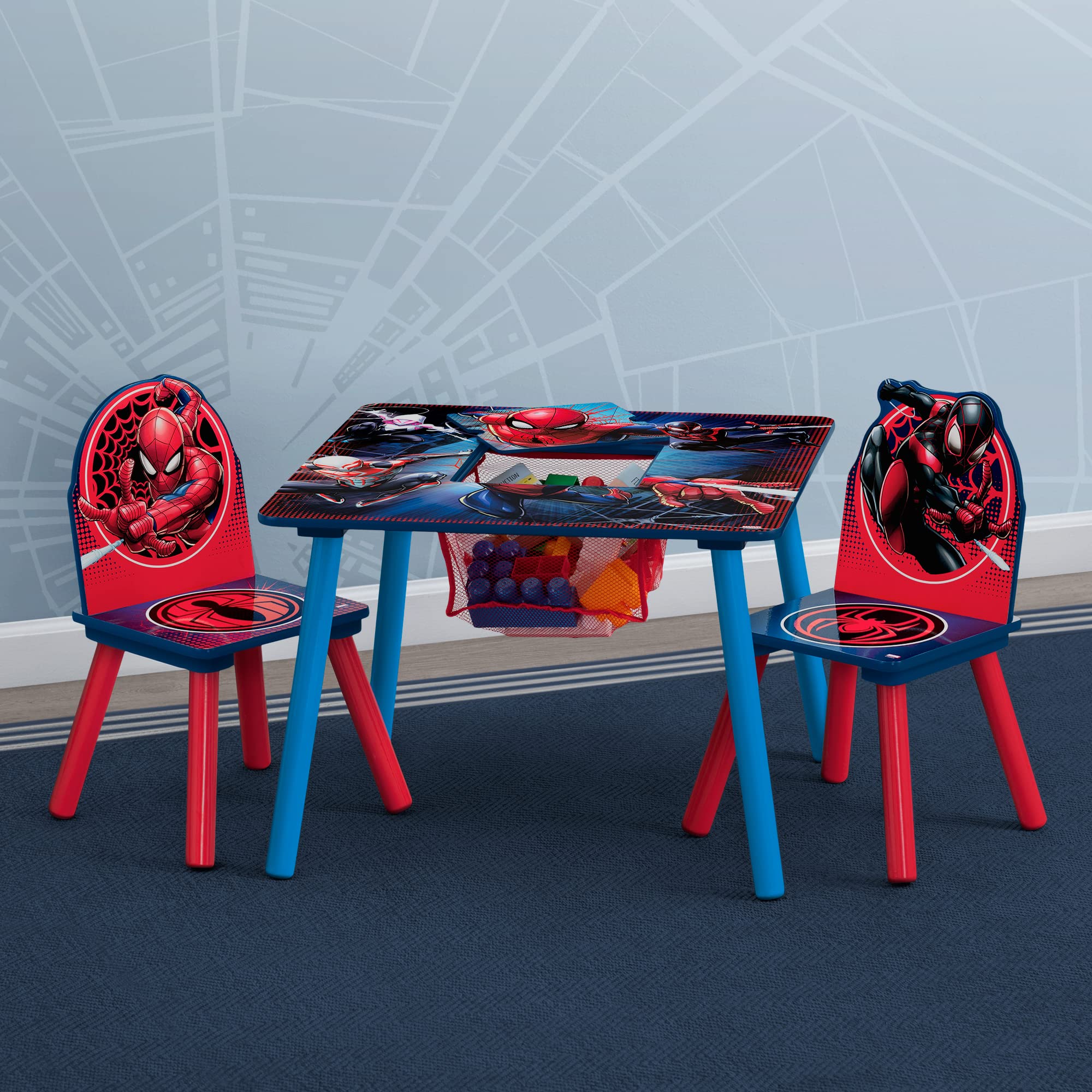 Spider-Man Kids Table and Chair Set with Storage