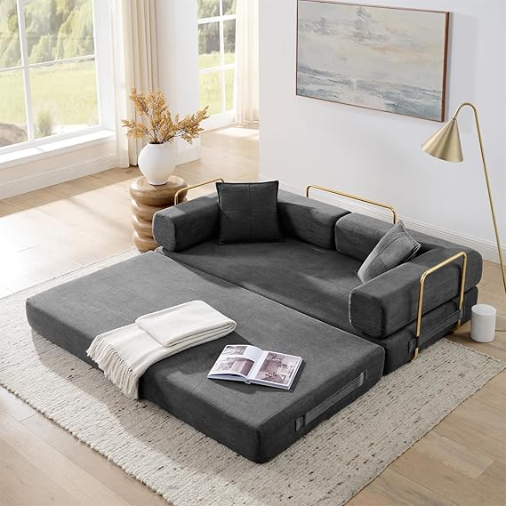 Convertible Sofa Bed 78 Inch Corduroy Sleeper Couch