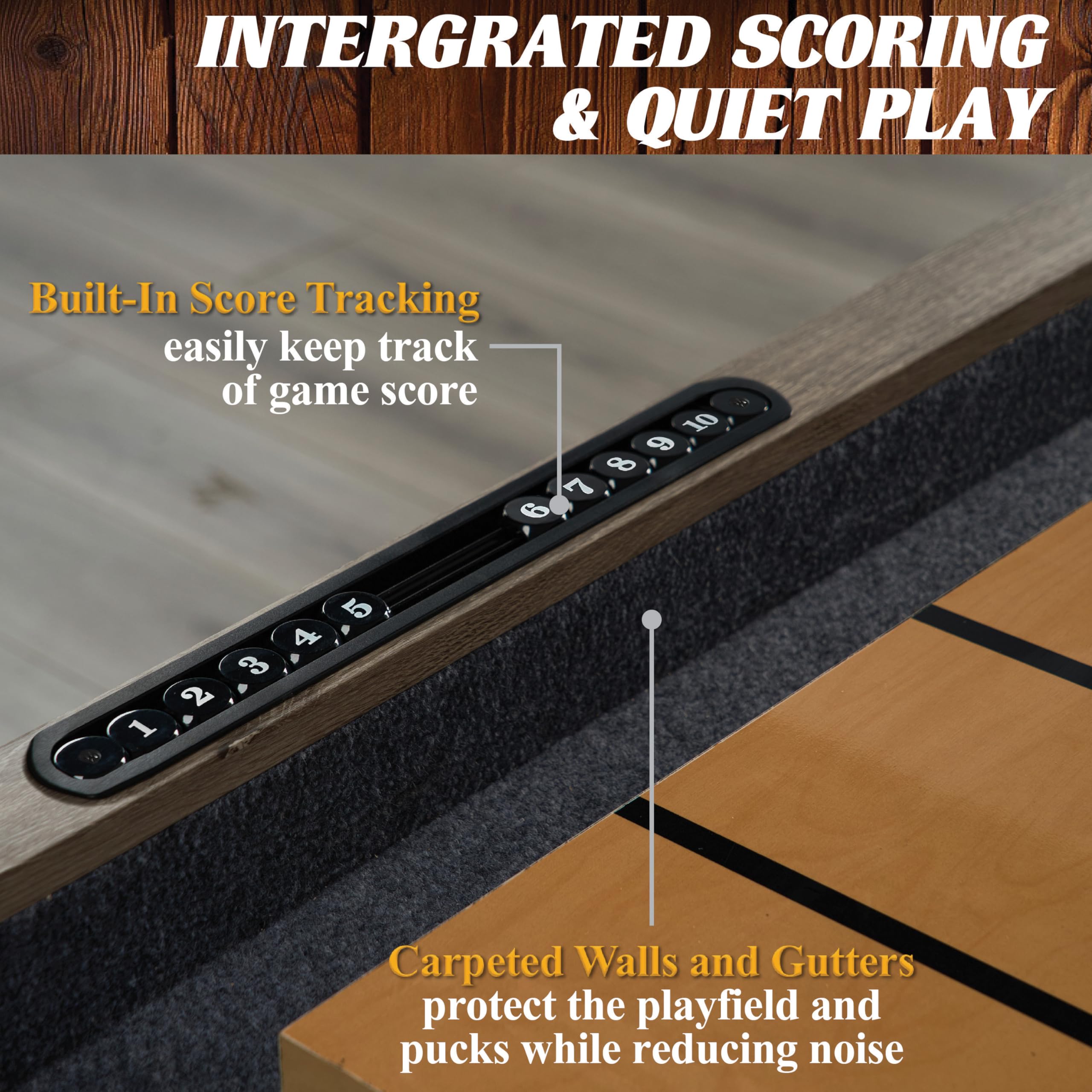 9 ft Monteray Shuffleboard Table with Buffet Top