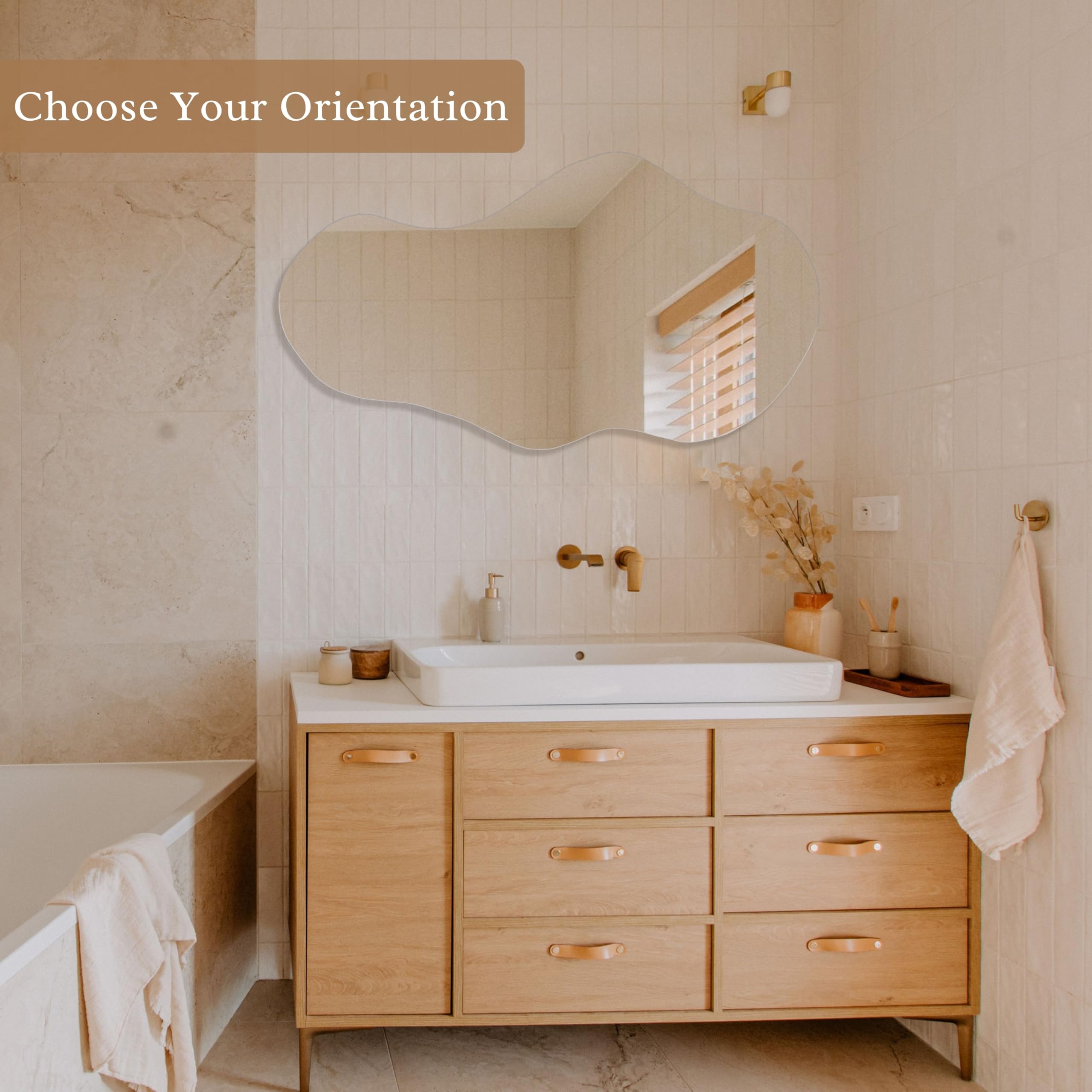 Irregular Cloud Wall Mirror 43x24 Asymmetrical Decorative Modern