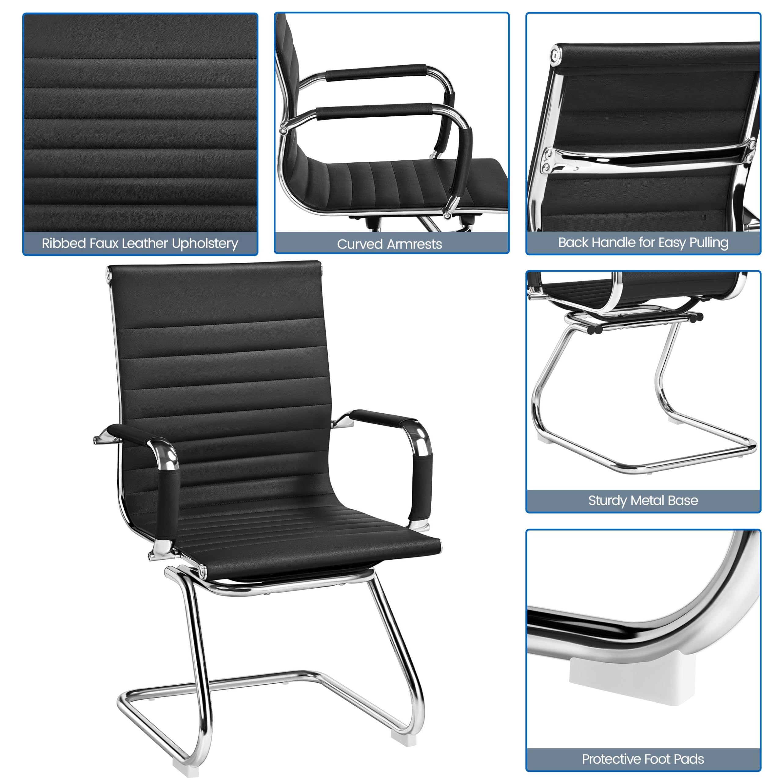 Faux Leather Office Reception Chair Set of 2