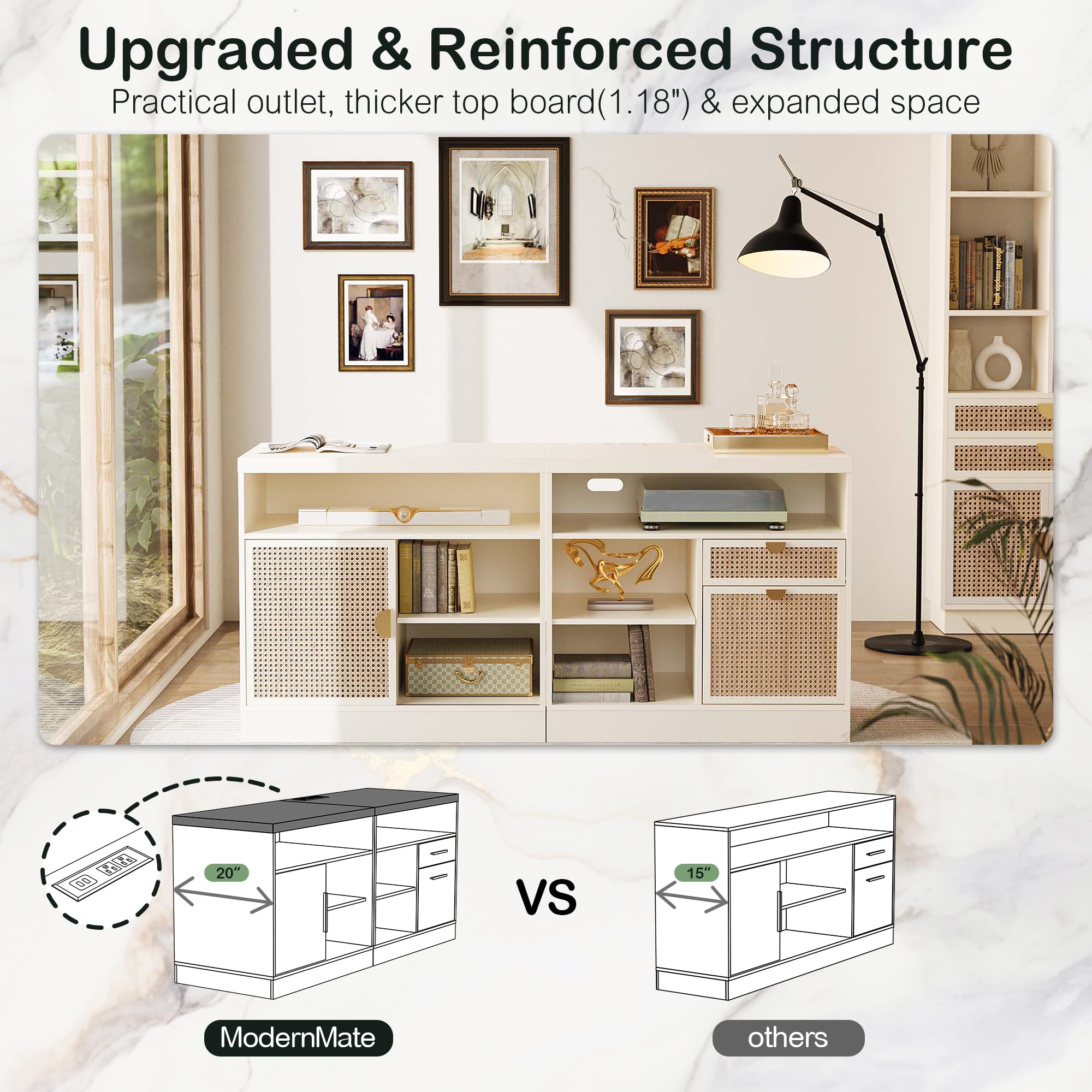 2-Drawer Lateral File Cabinet with Lock and Storage Shelves