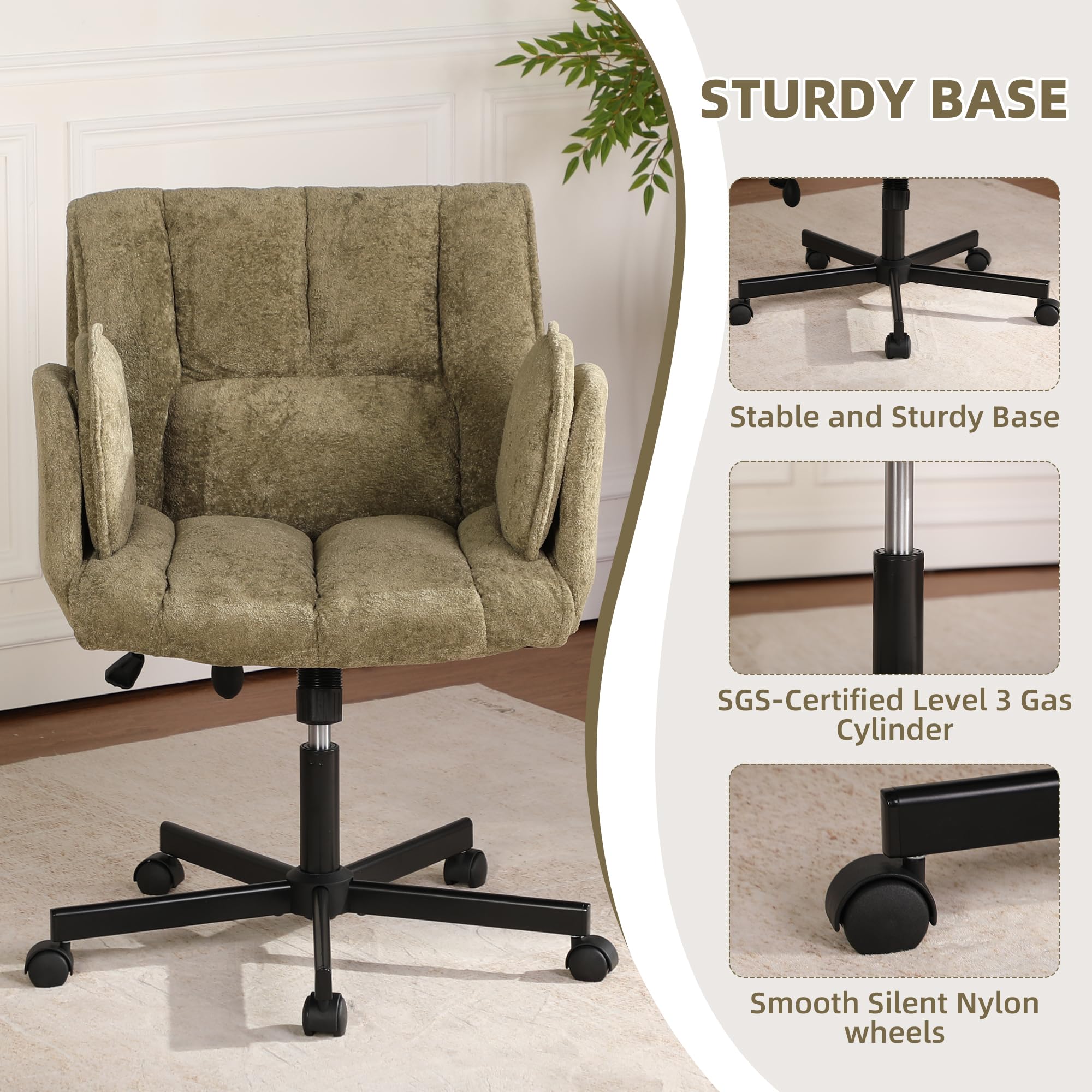 Criss Cross Office Chair with Wheels and Lumbar Support