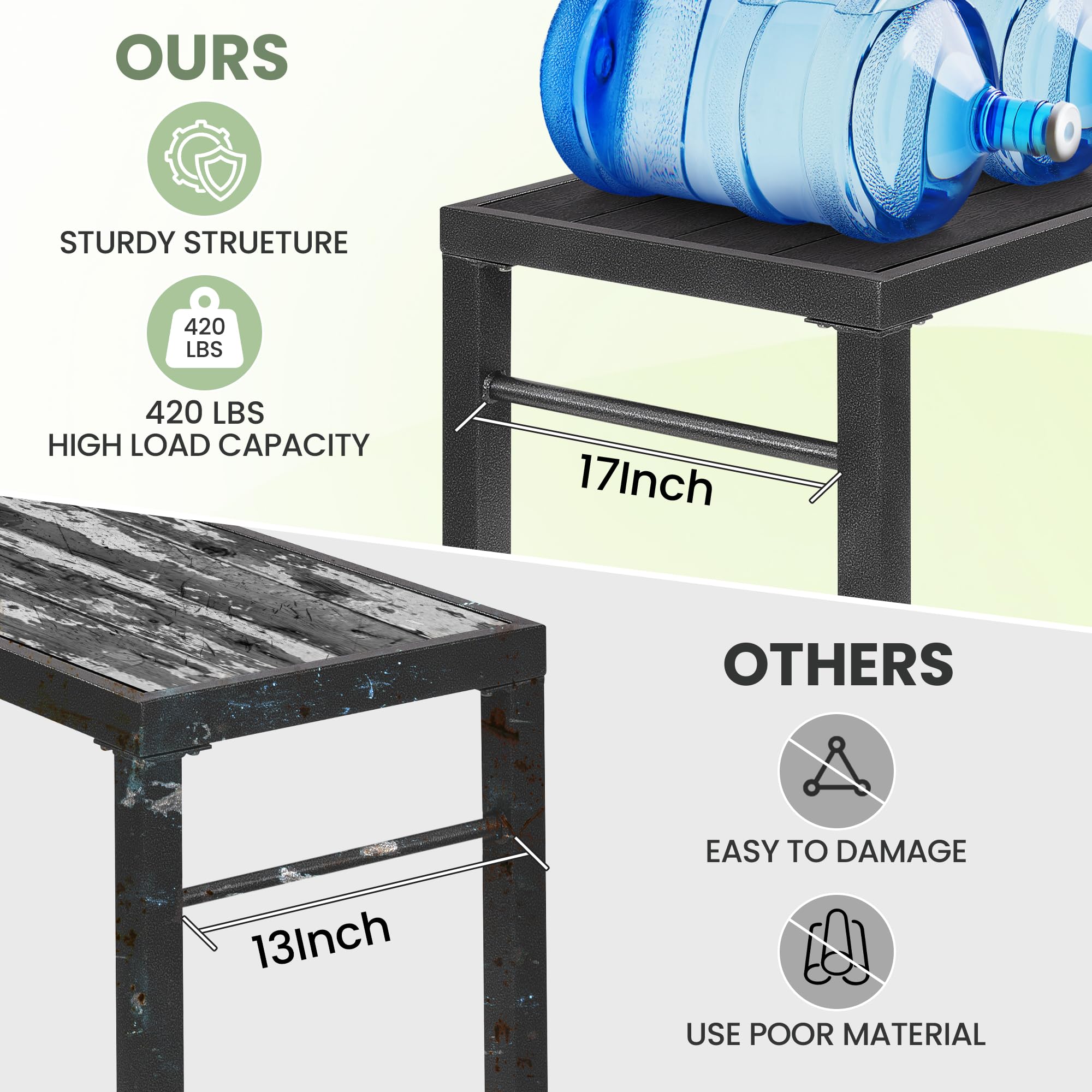 46" Outdoor Bar Table - Extra Wide Weatherproof Patio Pub Table