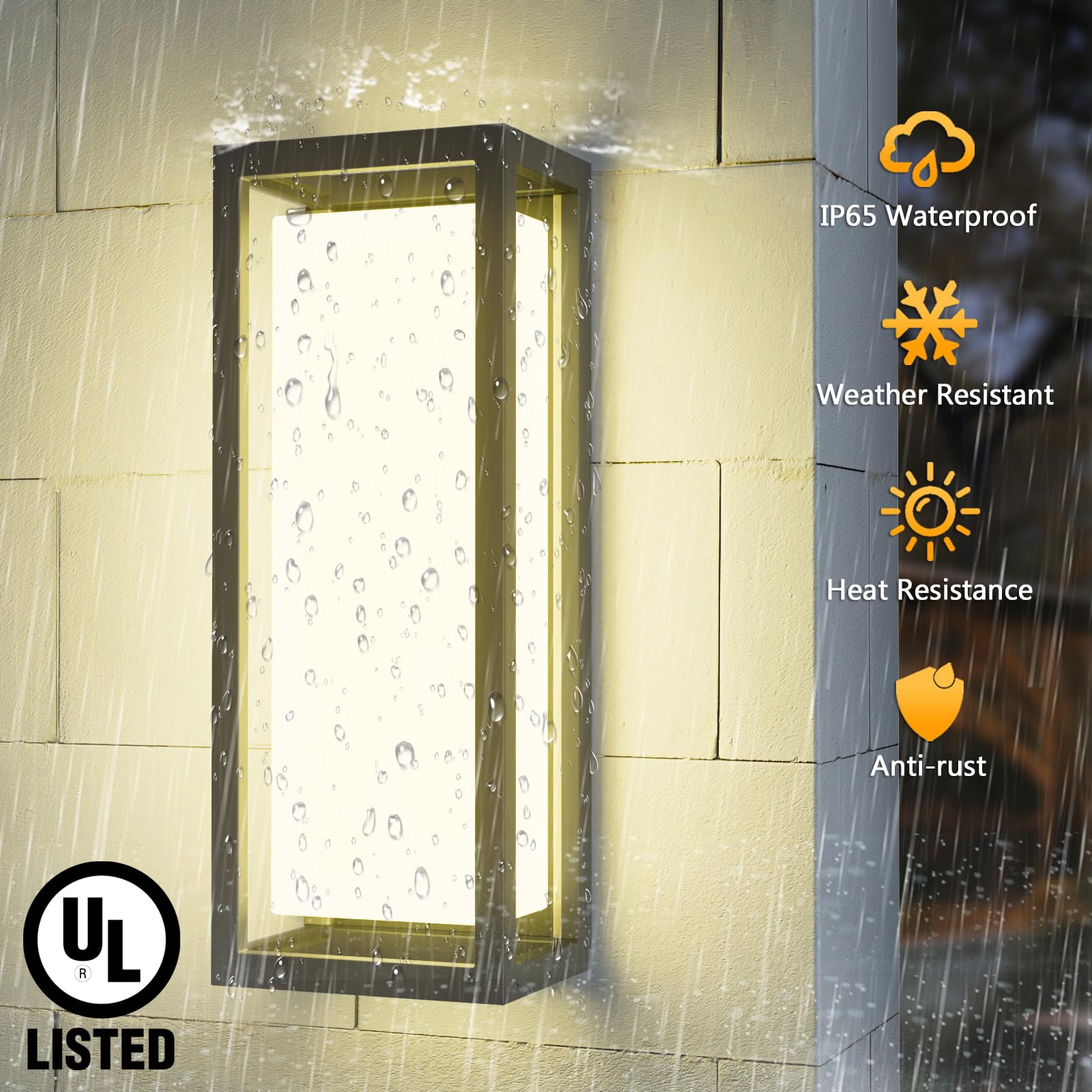 LED Outdoor Wall Sconce with 5 Color Temperature Settings