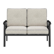 Patio Loveseat All-Weather Outdoor 2-Seat Sofa with Gray Cushions