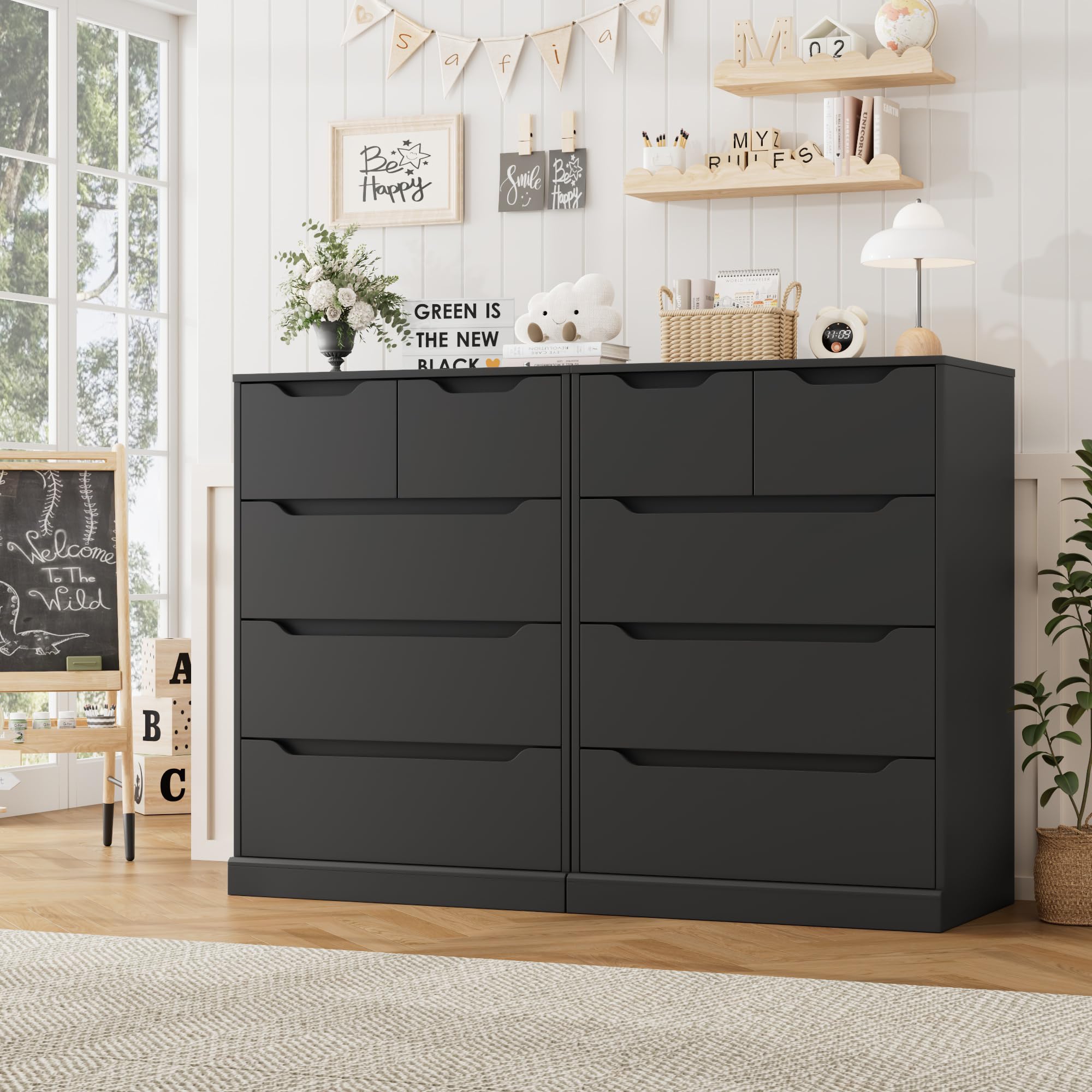 5 Drawer Dresser with Cut-Out Handles