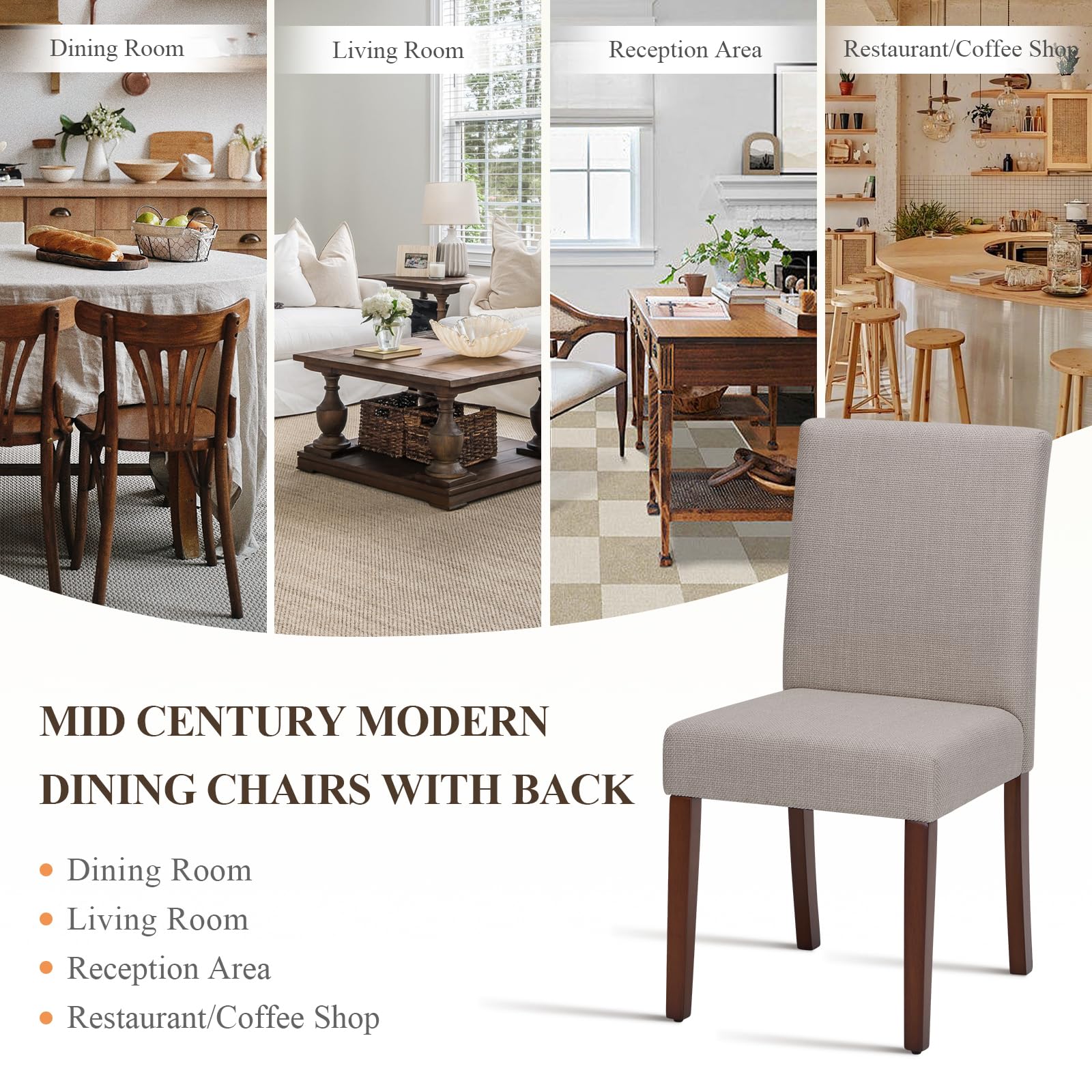 Upholstered Parsons Dining Chairs Set of 4