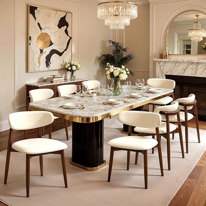 Upholstered Dining Chairs Set of 4 - Mid Century Modern Kitchen Chairs