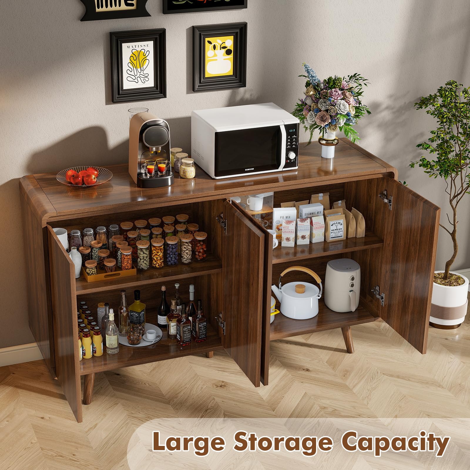 Mid Century Modern Buffet Cabinet with Storage