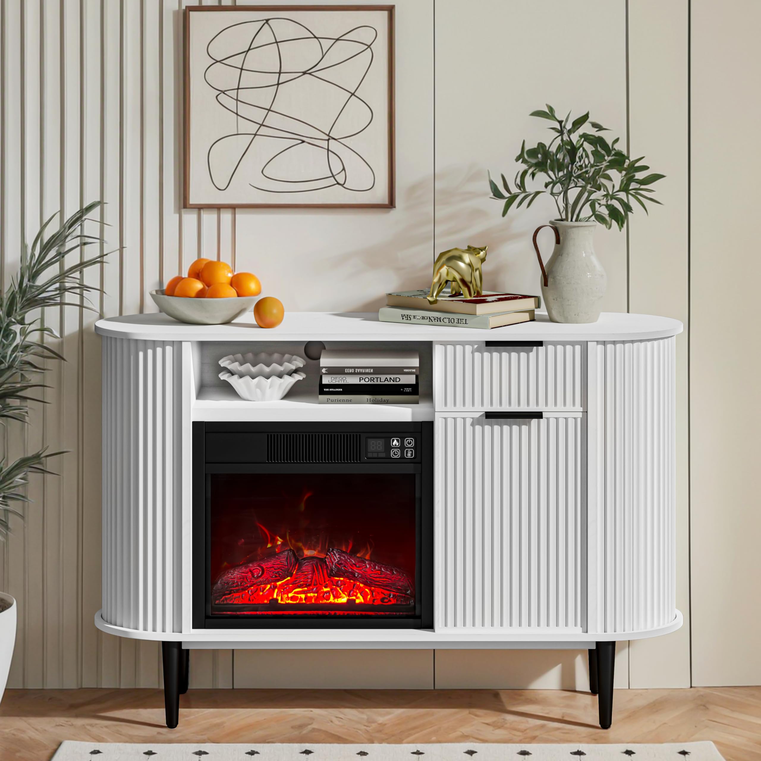 50" Electric Fireplace TV Stand with Storage