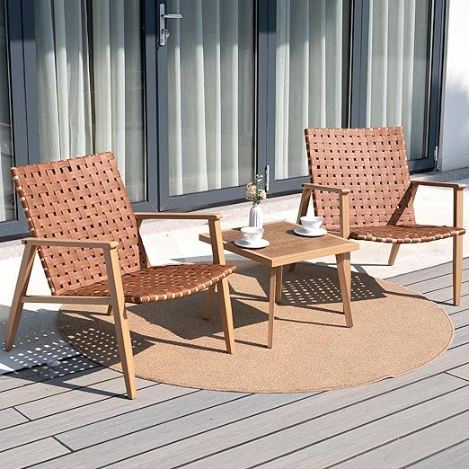 3 Piece Patio Bistro Set with Coffee Table