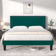 Queen Size Platform Bed Frame with Adjustable Upholstered Headboard