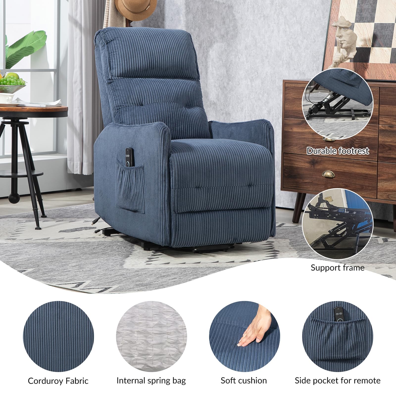 Power Lift Recliner Chair with Heat and Massage