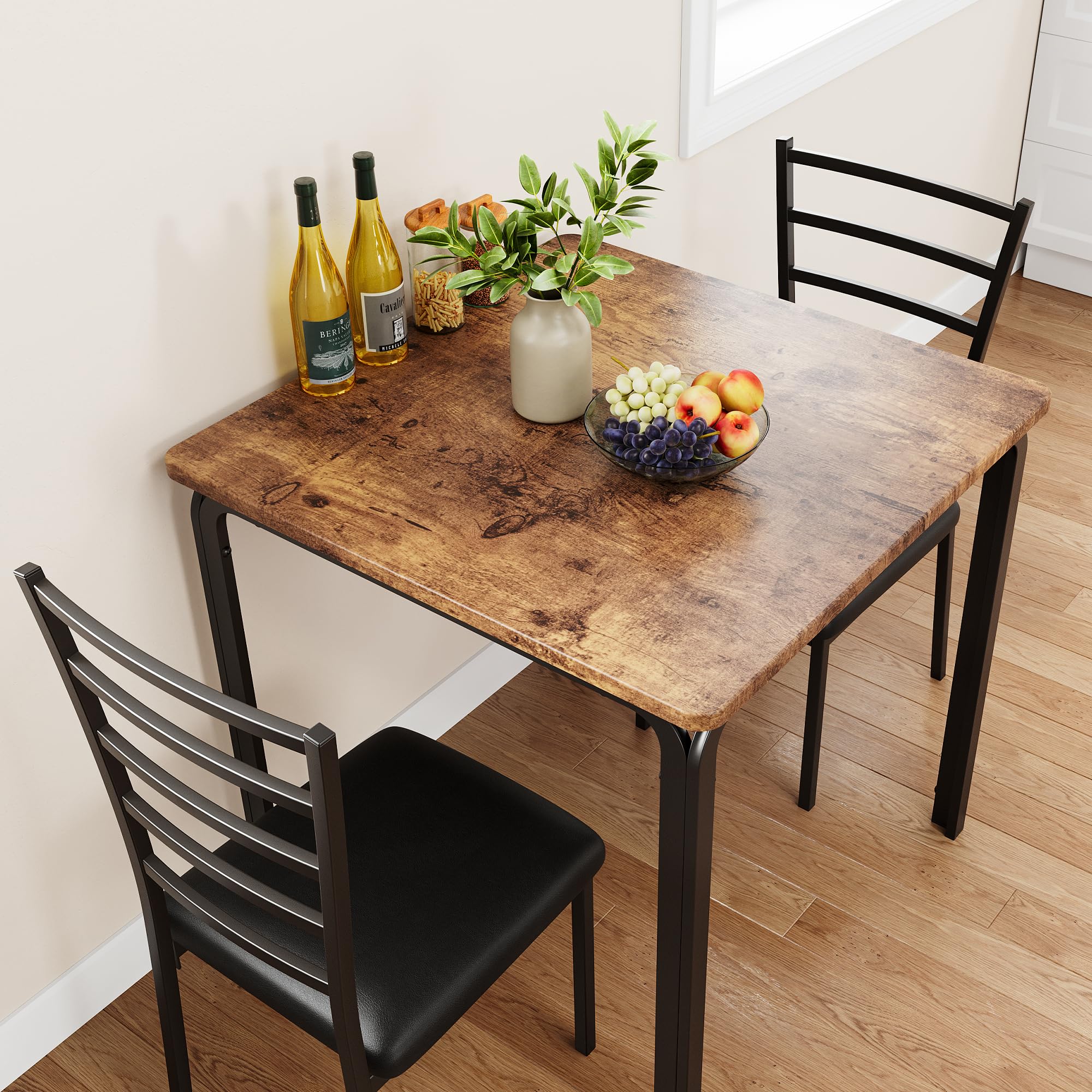 3-Piece Square Dining Table Set for 2