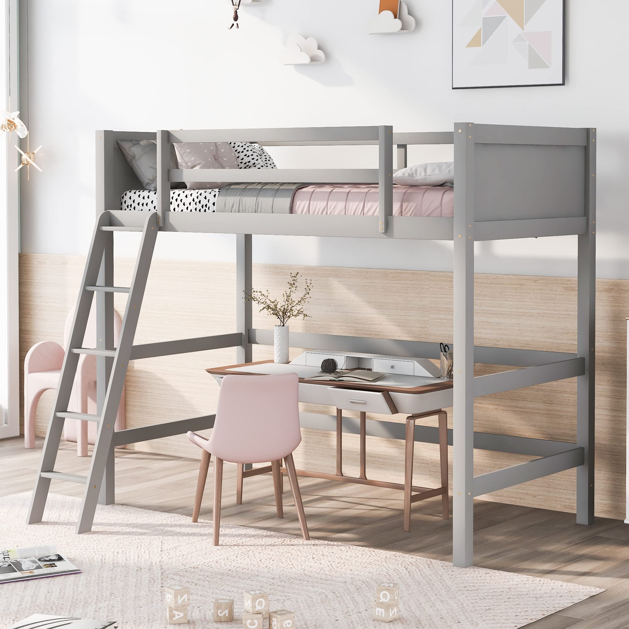 Twin Size Junior Loft Bed with Slide