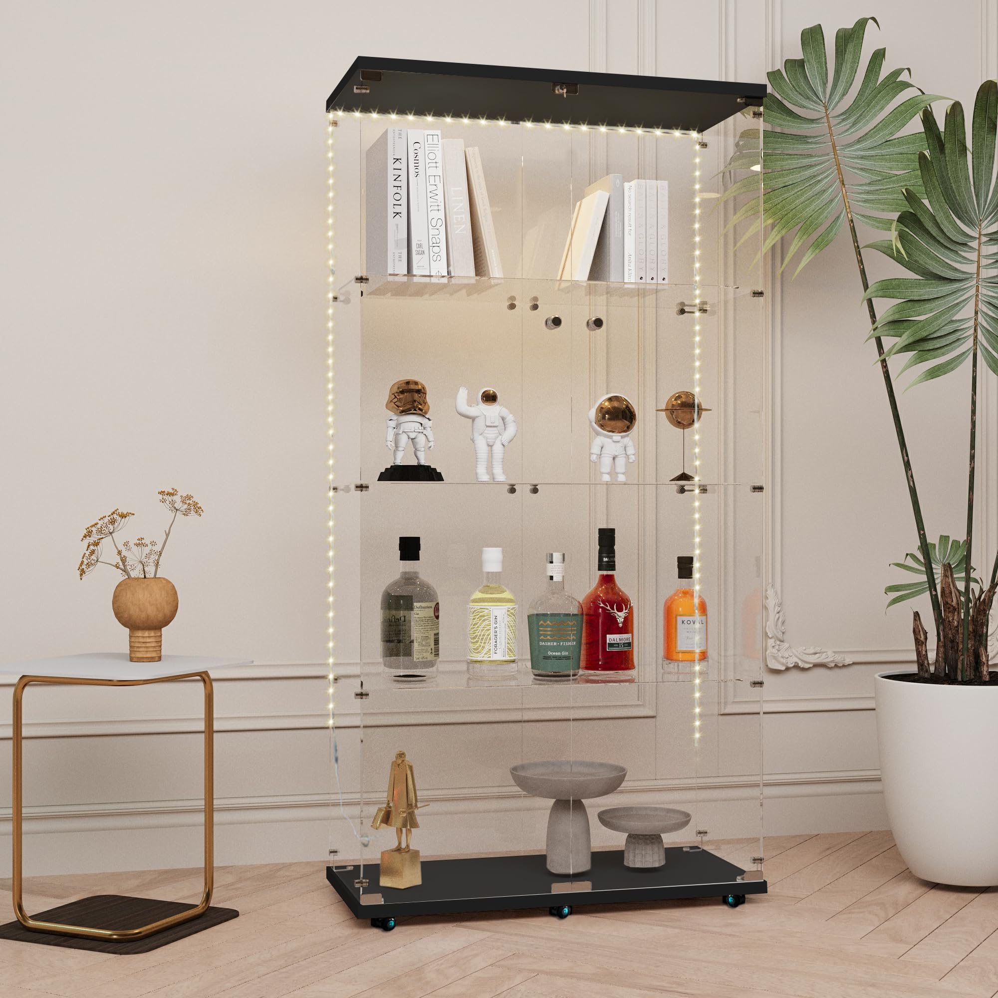 65" Tempered Glass Display Cabinet with LED Lights