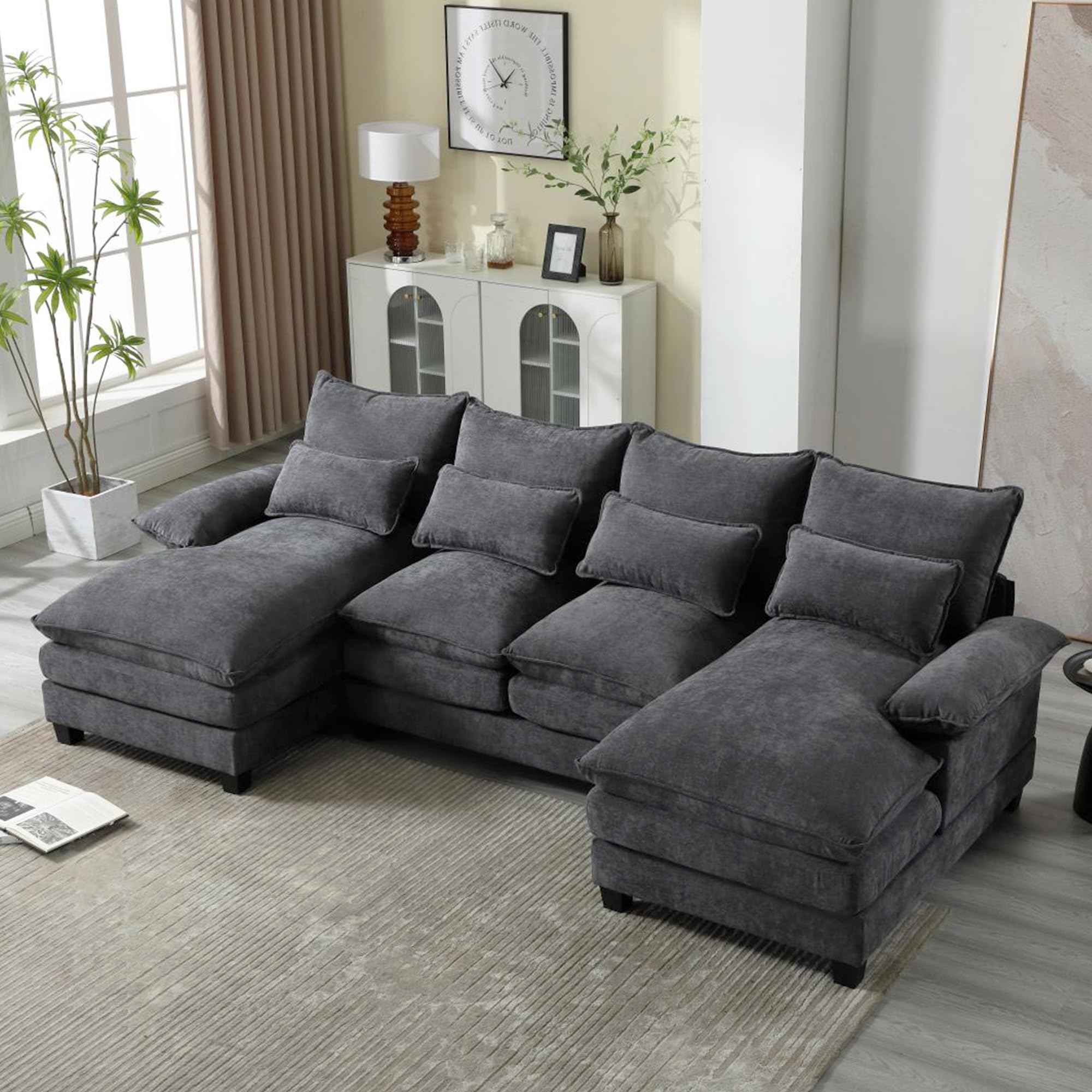 U-Shaped Modular Sectional Sofa Double Chaise